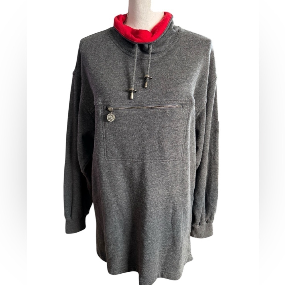 Vintage Escada Sport woman’s drawstring turtlneck sweatshirt with pocket Medium